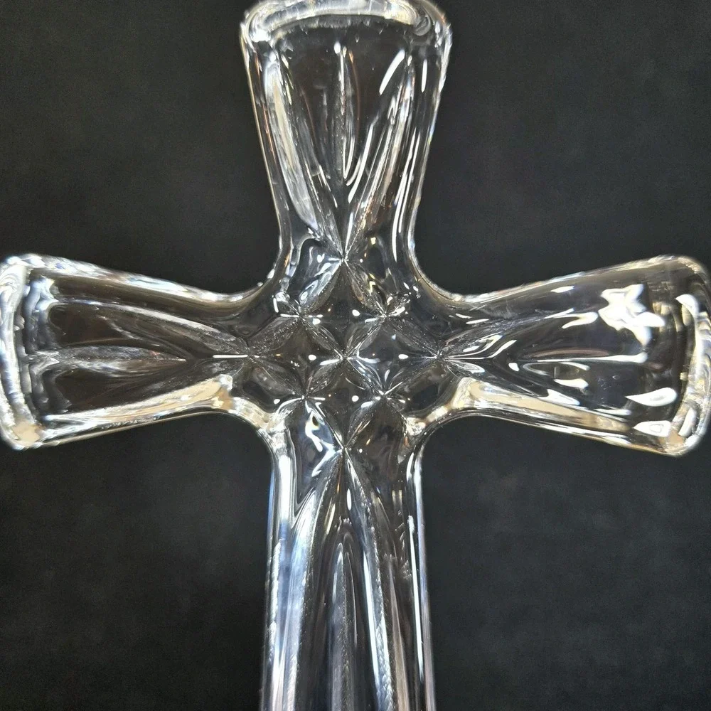 Glass Decorative Christian Cross Figurine